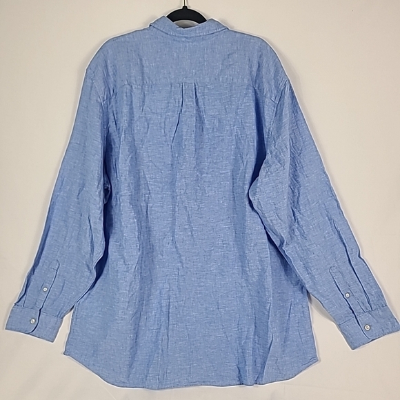 NEW Gap Men's Blue Long Sleeve Button Down Dress Shirt Size XXXL Tall Retail $60 - Picture 4 of 4